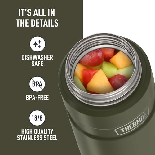 Image of THERMOS Stainless King Vacuum-Insulated Food Jar, 24 Ounce, Matte Army Green