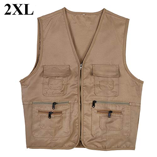 Jaqueta Masculina de Colete de Pesca Ao Ar Livre Conforto Sportswear Multi Bolsos Pesca Viajando Est