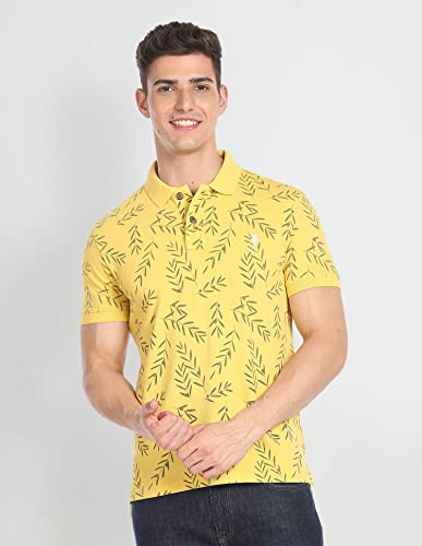 Image of U.S. Polo ASSN. Slim Fit Solid Polo T-Shirt for Men, Pique Knit - Half Sleeves Casual Mens Tshirt