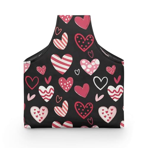 Image of KUIFORTI Cute Heart Yarn Bag Knitting Crochet Bag Yarn Storage Bag Organizer Valentines Day Gifts for Women Girls Wrist Bag, Yarn Tote Bags for Crocheting Love Heart Print
