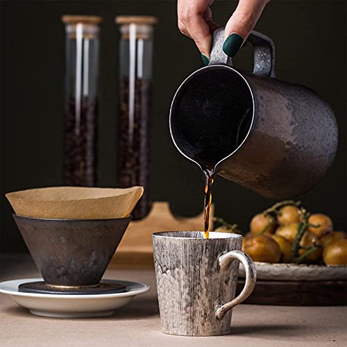 YZDKJDZ Handgefertigte Pour Over-Kaffeemaschine, Keramik-Kaffeemaschine-Tropfer und Dekanter, 1-2 Tassen Home Office… – Bild 5