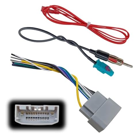 Radio Wiring Harness Antenna Adapter Connector Compatible with 2006-2016 Dodge, 2008-2016 Jeep, 2004-2016 Chrysler Modles Car Stereo CD Player Wire Cable Plugwith Antenna Adapter Connector Cover