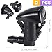 ZeriLion 2PCS Front Windshield Washer Nozzle Kit - Universal Automotive Replacement Windshield Wiper Sprayer Nozzles - Washer Nozzle Replacement for Car Truck SUV Van - Black