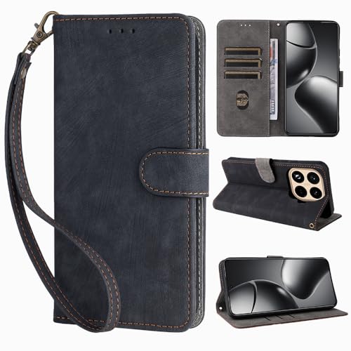 For xiaomi 15t pro �P�[�X �蒠�^�J�o�[ (�|? x 1)[SUNZHXIN] ����PU���U�[ �g�уP�[�X 360�x�S���ʕی� �h�o �Ռ��z�� �����h�~ �w��h�~ xiaomi 15t pro �P�[�X�J�o�[�i�u���b�N�j