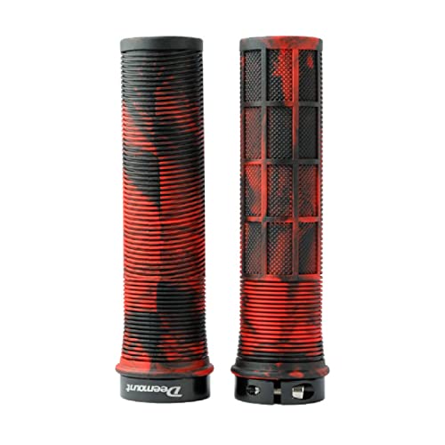 Bike Grips for Bicycle Handlebar – Comfortable Bicycle Handle Lock-on Grips for Mountain Bike, BMX, Available in Multiple Vibrant Color Options (Fire Red)
