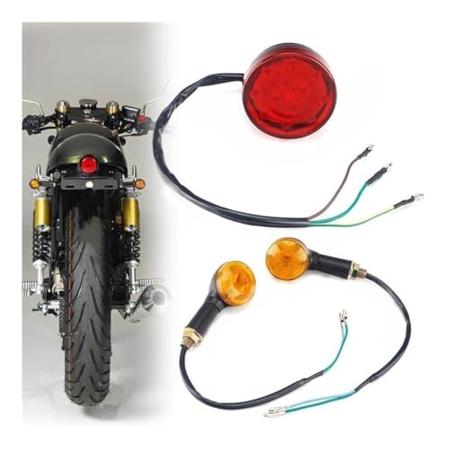 Feu stop moto à LED avec clignotants intégrés pour style Scrambler
