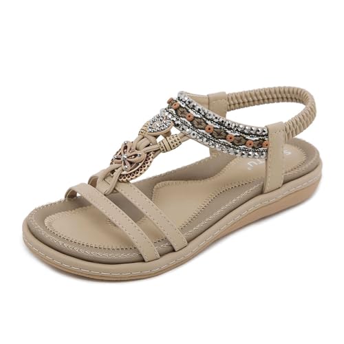Womens Sandals Lightweight and comfortable flat sandals for women with elastic bands, versatile and fashionable sandals