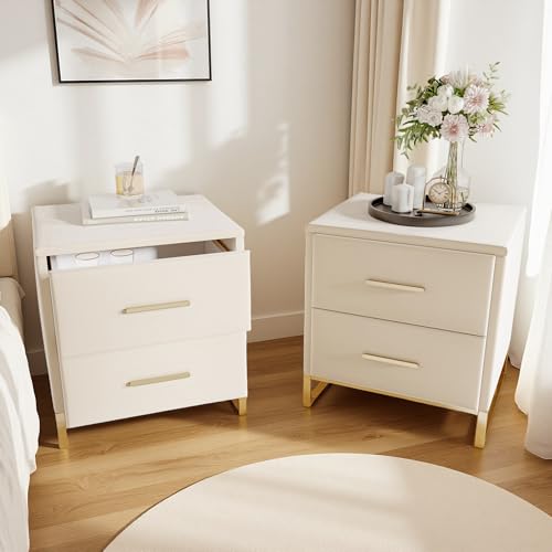 Design efficiente per lo stoccaggio: I cassetti multifunzionali del set di due comodini da notte si aprono e chiudono facilmente e sono quindi particolarmente silenziosi. Il design compatto massimizza l'efficienza dello spazio di archiviazione e rende il set ideale per una camera da letto ordinata