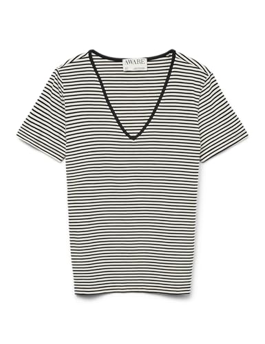 VERO MODA Vmpepper SS V-Neck Camiseta VMA Noos, Abedul, XS