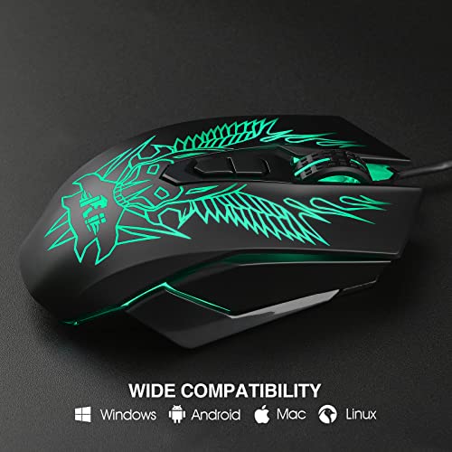 Rii Wired Gaming Mouse,Ergonomic Optical Mice With Rgb Backlit,6 Programmable Buttons,1200 To 12800 High-Precision Adjustable Dpi,Ergonomic Pc Gaming Mouse For Windows Pc Laptop Gamers(Black) … #TOP6