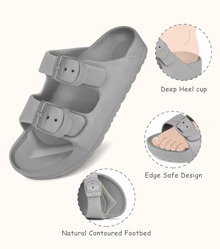 Image of Kids Slide Sandals Boys Girls Buckle Adjustable EVA Slipper Sandals