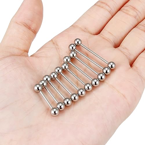 16G 14G 12G Nipple Piercings Tongue Rings Externally/Internally Threaded Hypoallergenic 316L Surgical Steel Nipple Tongue Barbell Piercing Jewelry for Women Men 12mm 14mm 16mm 19mm 22mm2