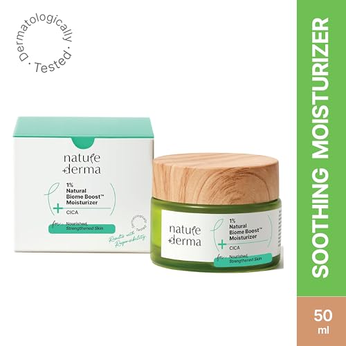 Image of 1% Natural Biome-Boost Moisturizer with CICA | Helps Reduce Dryness and Improve Skin Elasticity | For Nourished, Strengthened Skin | 50ml | Dermatologically Tested