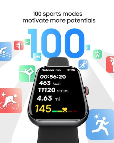 Toobur Smart Watch For Men Women, Alexa Built-In, Answer/Make Calls, 1.91 Inch Hd Screen Fitness Watch, Ip68 Waterproof, 100 Sports, Heart Rate Monitor, Sleep Tracker, Smartwatch Compatible Android Ios thumb #3