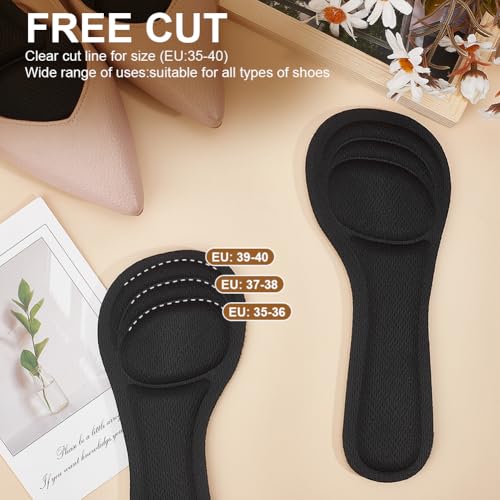 6 pares de plantillas adhesivas para tacones altos negras miniatura 3