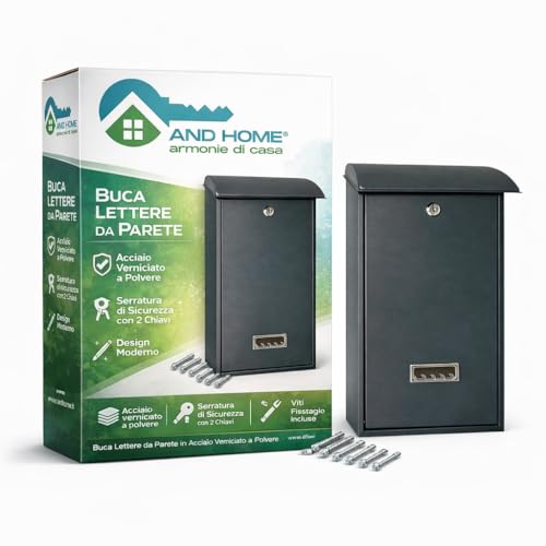 Cassetta Postale da Esterno in Lamiera Zincata Verniciata a Polvere RAL7016 – Con Serratura e Accessori di Montaggio Inclusi – Ideale per Casa e Condominio - 27x12x40,5 cm, Lilla