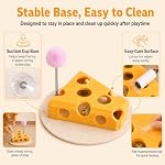 3-in-1 Interactive Cat Toy Felt Cat Scratcher, Spring Fluffy Toy & Jingle Ball Track, Indoor Self-Play Puzzle, Durable Anti-Scratch, Relieves Boredom - Image 6