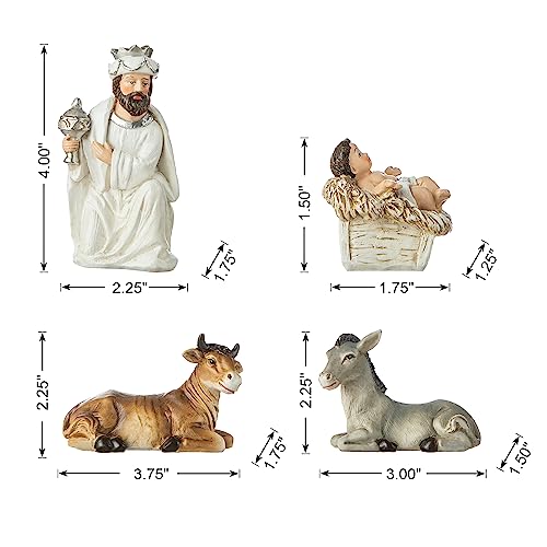 Image of Glitzhome Christmas Nativity Set Nativity Scene Set Indoor 8 in Resin Nativity Figurines Set 11 Pcs Removable Angel Statue Ivory Nativity Sets & Figures Christian Holy Family Figure with Baby Jesus