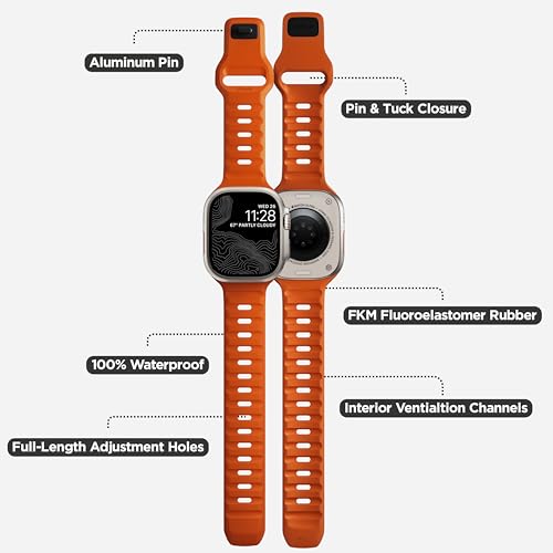Nomad Sport Band 45mm Apple Watch Ultra — Orange Silicone — view 4