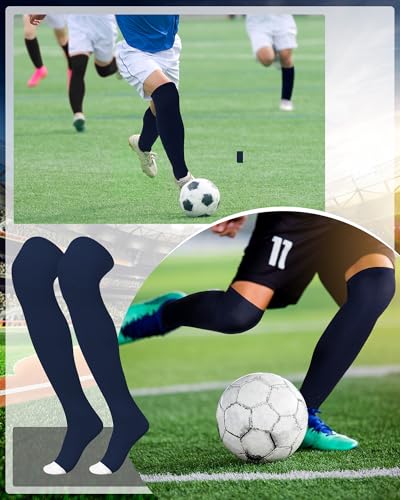 Image of Panitay 2 Pairs Over The Knee Baseball Socks High Football Softball Socks Sport Extra Long for Boys Girls Youth Women Men