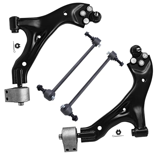 Image of Detroit Axle - Front 4pc Control Arms Kit for 2005-2009 Chevy Equinox Pontiac Torrent, 2002-2007 Saturn Vue, 2 Lower Control Arms 2 Sway Bars Replacement