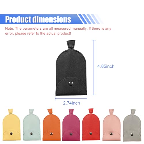 Image of KITUREK 8PCS Pull Out Car Key Case, PU Leather Keychain Protective Bags, Large-Capacity Key Case Holder, Creative Key Case Cover for Halloween Christmas Presents (Closed)