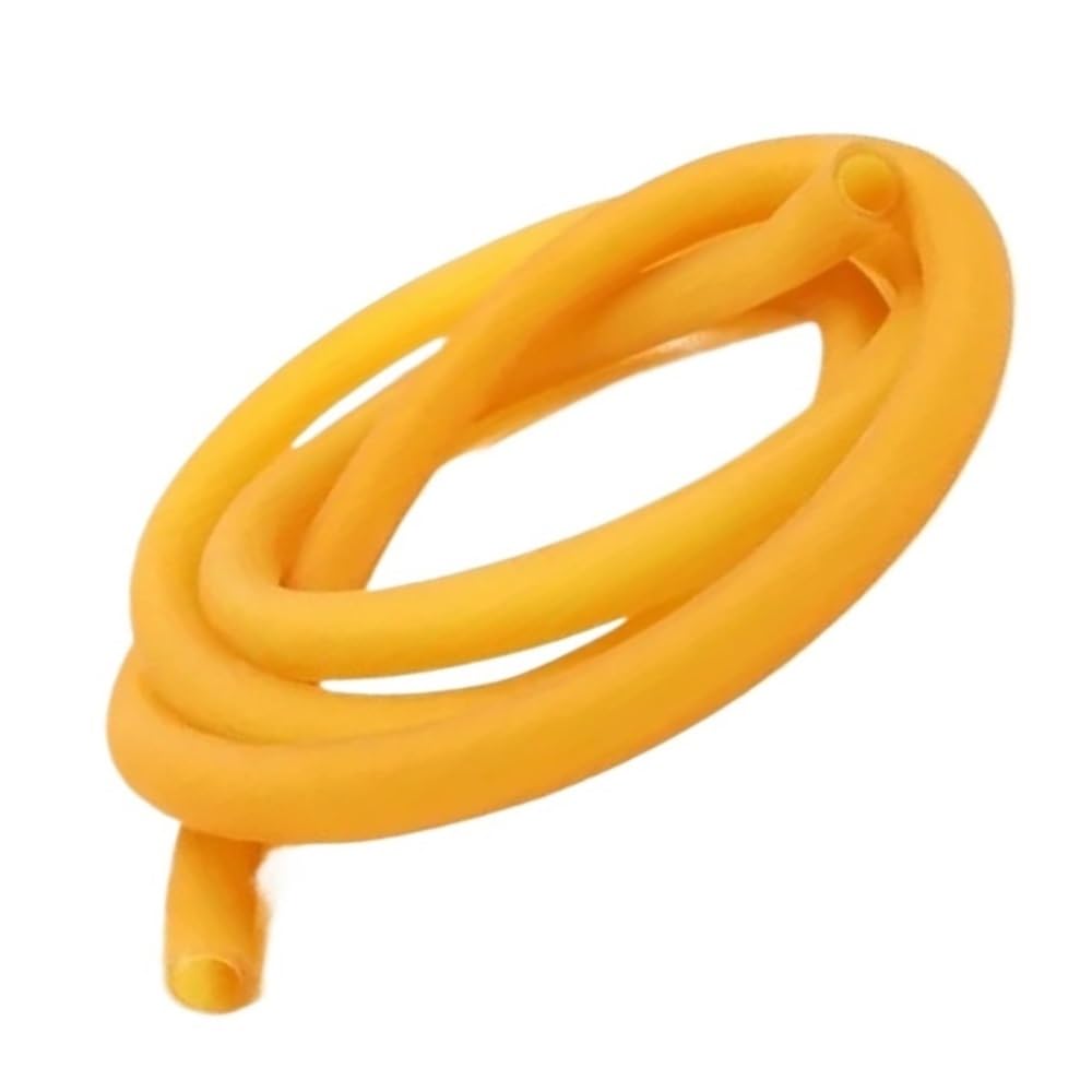 Rubber Hose 1 Meter Yellow Latex Rubber Hoses Lightweight Tube for Laboratory, OD 3.2mm-22mm Natural Band(2mm x 5mm)