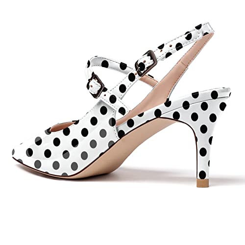 Eldof Women's Pointed Toe Slingback Pumps, Low Heel Ankle Strap Chic Sandals, Classy Kitten Heel 2.5" Heel for Office Dress4