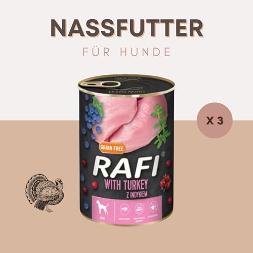 Dolina Noteci Rafi & PAKO Mixbox Nassfutter für Hunde | 24x400g | Sorten mit Truthahn, Ente, Rind & Geflügel | Hoher Fleischanteil & Proteinreich | 9,6 kg