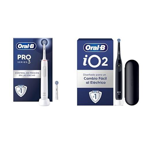 Oral-B Pro 3 3000 Cepillo de Dientes Eléctrico + Oral-B iO 2 Cepillo de Dientes Eléctrico Negro Noche