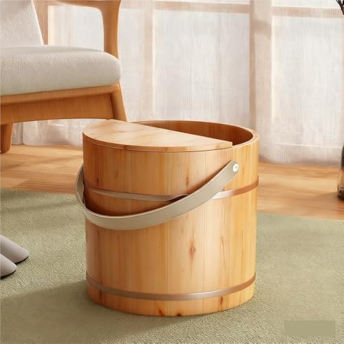 Balde de Madera para Pies con Masaje, Grande, Amarillo miniatura 1