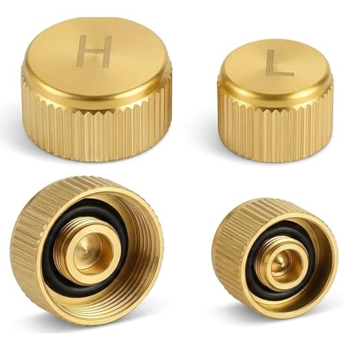 Brass A/C Valve Caps for R134a Systems 2 Pcs