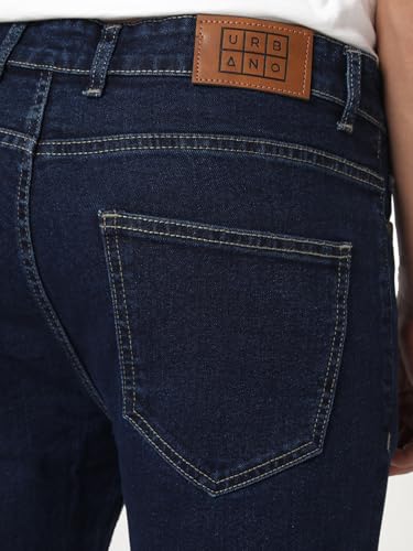 Image of Urbano Fashion Men's Straight Fit Heavy Washed Denim Jeans Stretchable