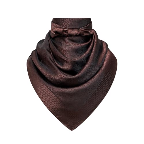 Image of 35 inch Men's Large Square Jacquard Scarf - Cowboy Wild Rugged Style, With Gift Packed