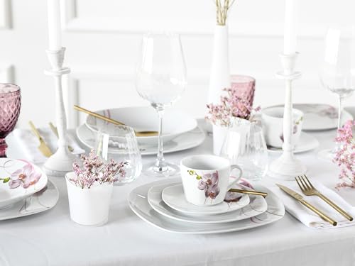 Kombiservice Creatable 22536 Serie Square Orchidee 62-teiliges Geschirrset
