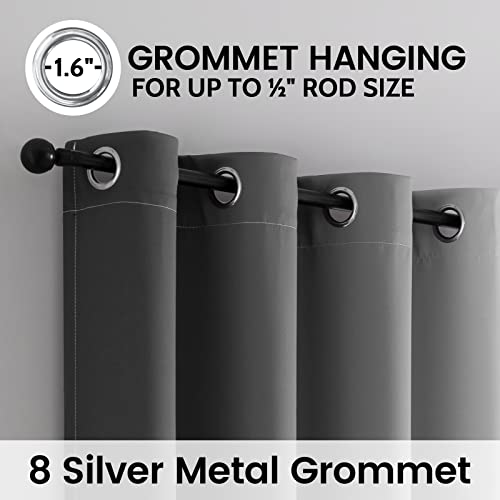 Image of SimpleHome Grey and Greyish White Blackout Curtains for Bedroom 72 Inches Long, Room Darkening Grommet Curtains for Living Room,Thermal Insulated Ombre Drapes,2 Panels, 52x72 inches Length