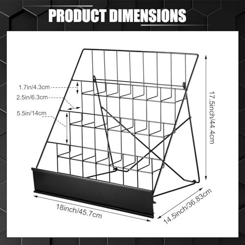 Sintuff Comic Book Display Rack 4-tiered Book Display Stand 18" Wire Rack Tabletop Signing CD Magazine Stand Metal Black Countertop Decor for Retail Library Classroom Picture Literature Brochure - Image 3