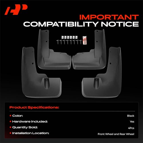 Image of A-Premium Mud Flaps Compatible with Infiniti | for Infiniti QX60 2022 2023 Sport Utility, No Drilling Required Mud Guards with Hardware Accessories, Set of 4 Front and Rear