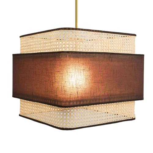 Lampe de Table Suspendue Bohème et Plafonnier Osier Vintage