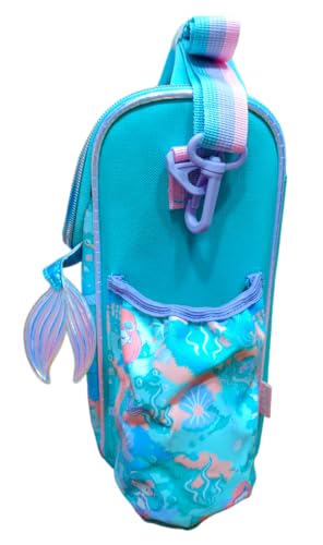 Image of Lunch Bag for Kids, Lunch Bag for Office Men, Women and Kids, Canvas Tiffin Bags for School, Picnic, Work, Carry Bag for Lunch Box and Water Bottle (Vertical Mermaid)