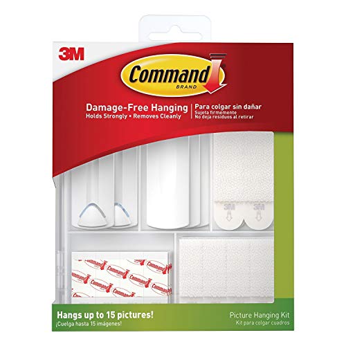Image of Command Picture Hanging Kit, Hangs up to 15 Pictures (White) 12-Pack, 17213-ES