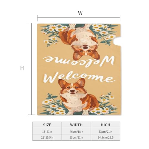Image of Dujiea Cute Dog Welcome Mailbox Wrap, Waterproof Magnetic Post Box Cover, Standard Size 25.5 inchX 21 inch Garden Yard Outside Farmhouse Home Decor
