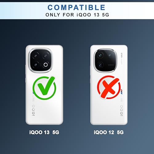 Image of CEDO Backcover for iQOO 13 (5G) | Compatible with Magsafe Wireless Charging | Camera Protection Shockproof Case | Magnetic Ring Lock Transparent Acrylic Clear Backcase (Black)