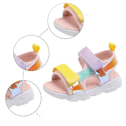 IWIHMIV Girls Comfortable Sandals Kids Outdoor Flat Sandals Non Slip Open Toe Summer Flower Casual Beach Shoes4