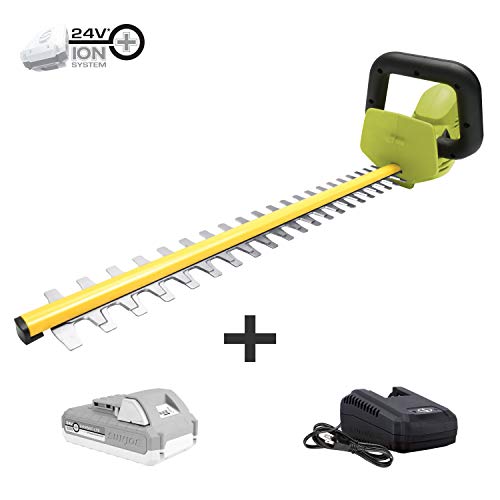 Sun Joe 24V-HT22-LTE Cordless Handheld Dual-Action Hedge Trimmer, Kit