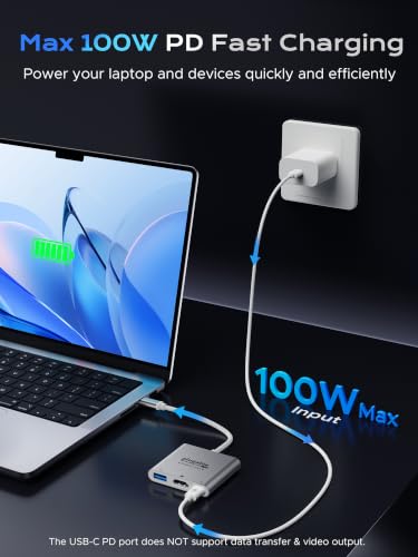 Plugable USB C to HDMI Adapter 4K@60Hz, 100W PD Charging,USBA 3.0 Data Port - image 4
