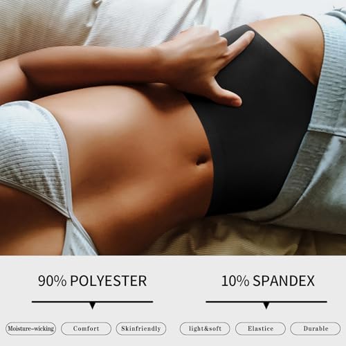 Image of Eiggam Women's Cotton Bikini Panties,High-Cut Full Coverage Stretch Cool Underwear for Women