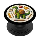 Back To School Brachiosaurus Dinosaur Boy Girls Student Dino PopSockets Adhesive PopGrip
