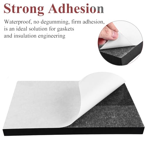CYEER 8 Stück Moosgummi Selbstklebend 2cm – Extra Dicke EVA Schaumstoffmatte Schwarz (30x20cm) – Vibrationsdämpfer & Schallschutz für Möbel, Lautsprecher & Werkzeugkasten – DIY Polsterplatten