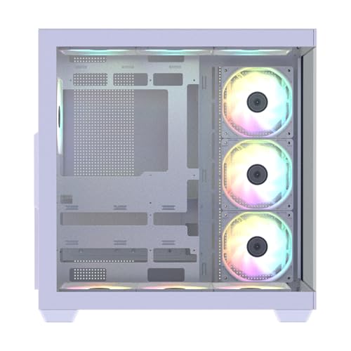 Image of GALAX HOF ALLSYNQ Dual-Chamber ATX Mid-Tower Computer Case /Gaming Cabinet with 270 View preinstall 7 ARGB Fans | Support E-ATX, ATX, M-ATX, Mini-ITX -PC CASE White
